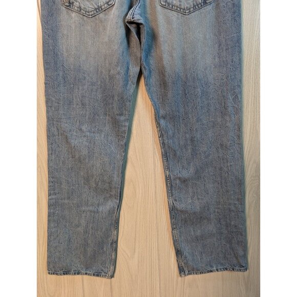 Helix N56 Mens Jeans 32x34 Blue Medium Wash Slim Boot Straight Loose Fade Denim - Picture 6 of 10